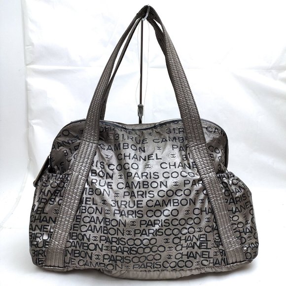 CHANEL Handbags - Chanel Hand Bag Silver Nylon